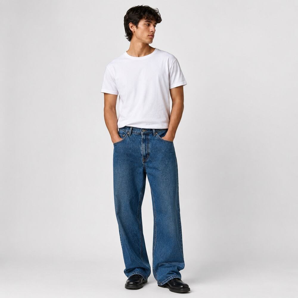 Kenneth Cole Jeans Mens 38x30 Blue Straight Leg Medium Wash Classic Denim